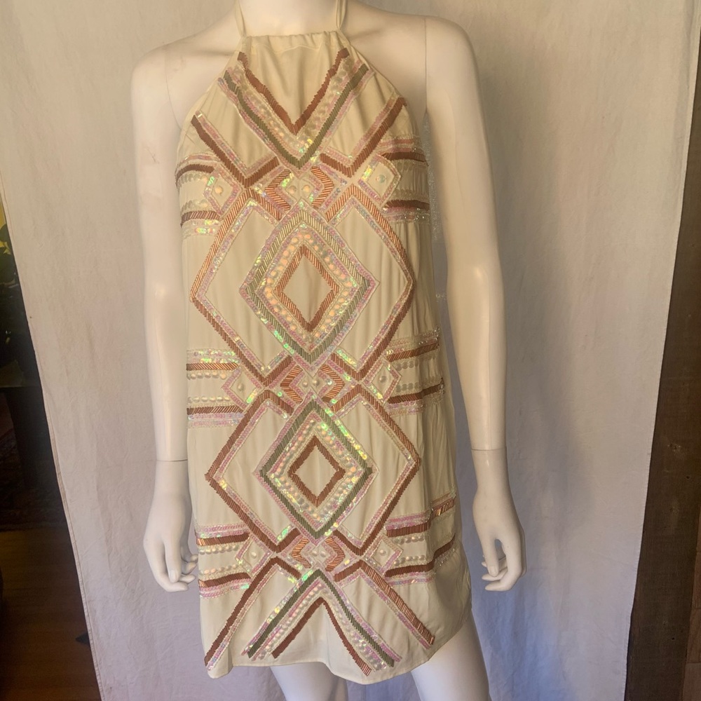 NWOT NBD X NAVEN TWINS SEQUINED HALTER DRESS